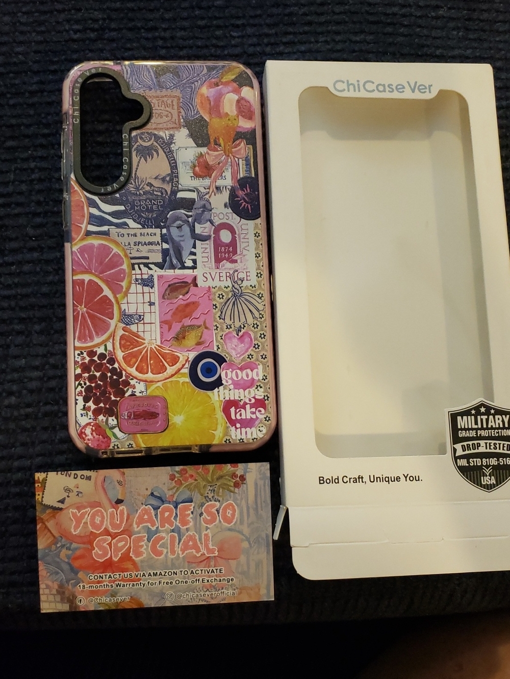 Floral Citrus Pattern Phone Case - Pink Multi